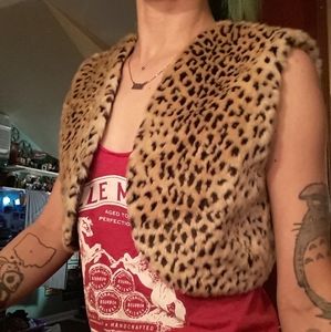 Leopord faux fur vest